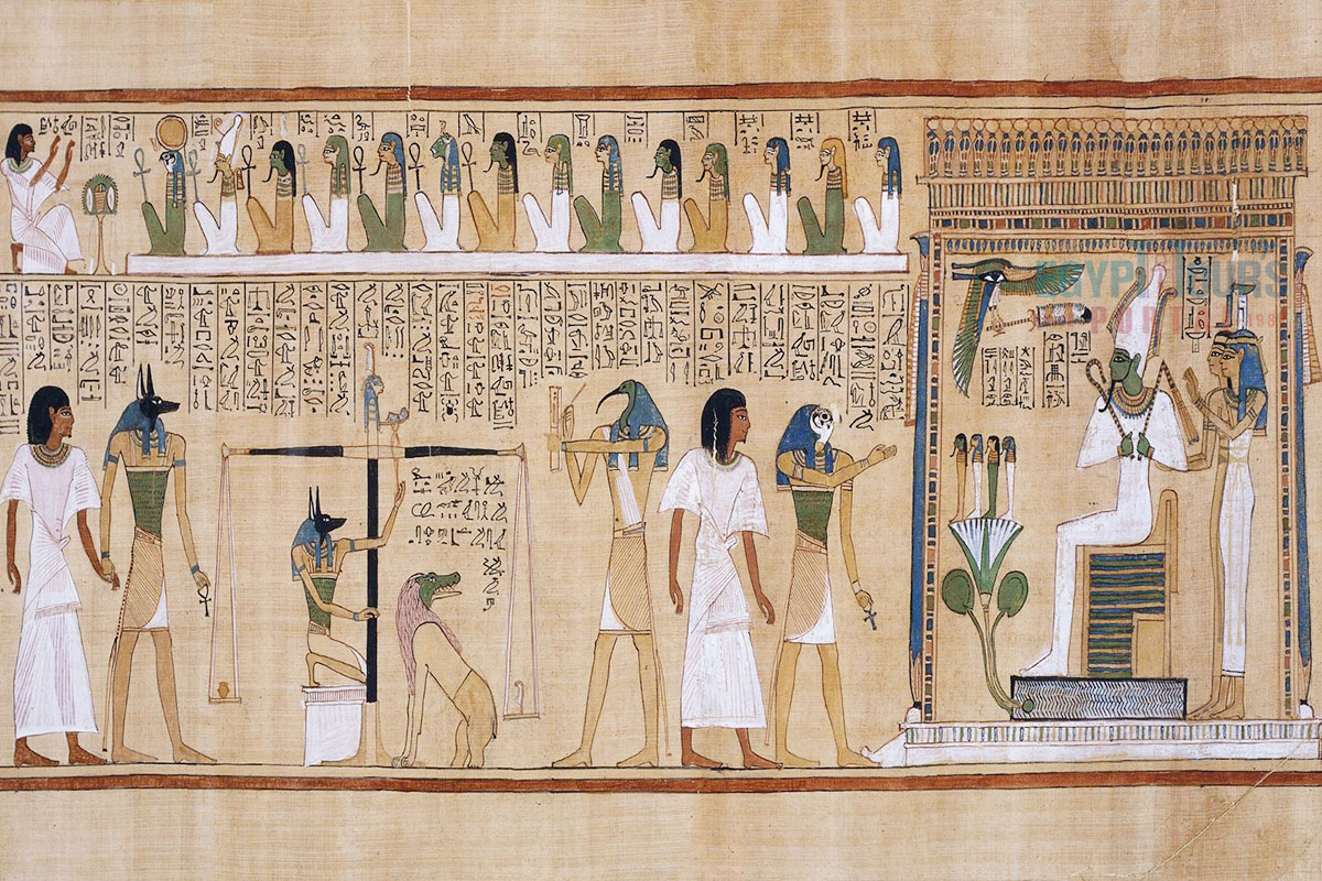 Altägyptischer Papyrus mit dem Totengericht