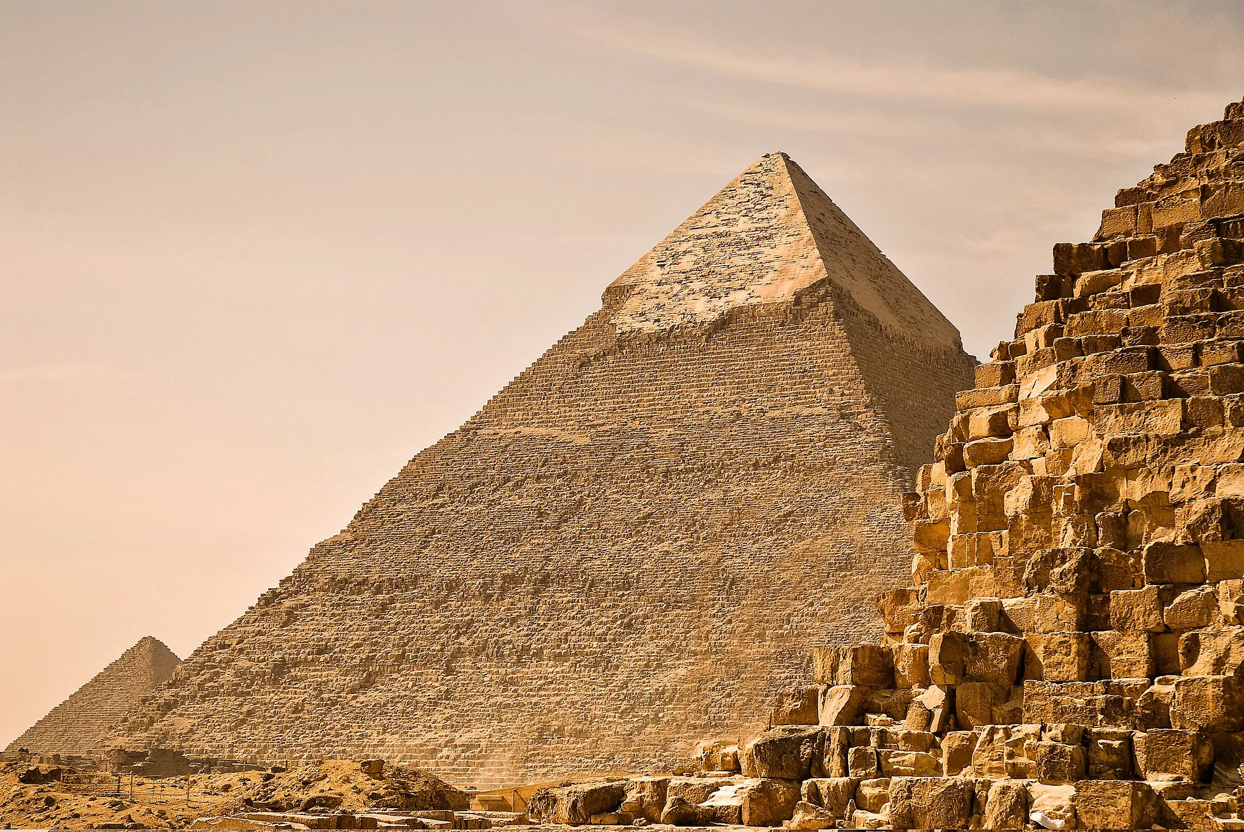 Giza pyramids panoramic view during stopover