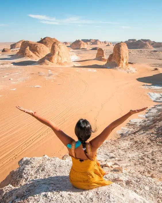 Bahariya Oasis in Egypt with desert landscapes and palm trees