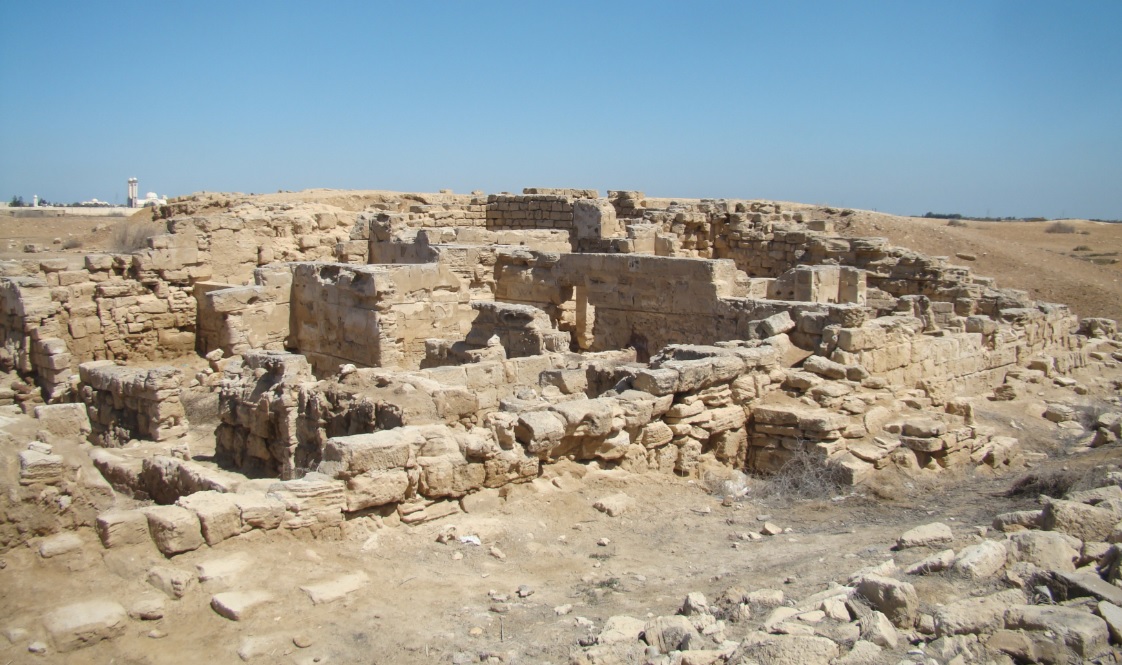 • Stone walls and ancient ruins of the Abu Mena Christian pilgrimage site in Egypt.