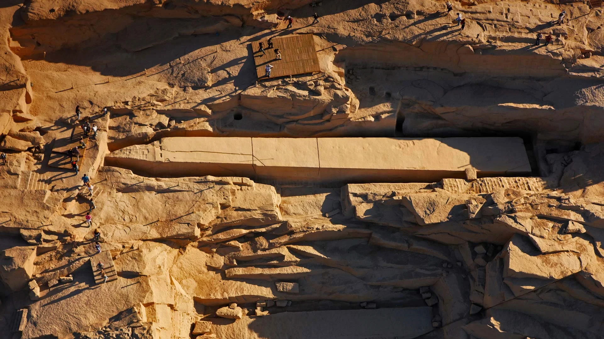 Unfinished Obelisk inside Aswan ancient quarry
