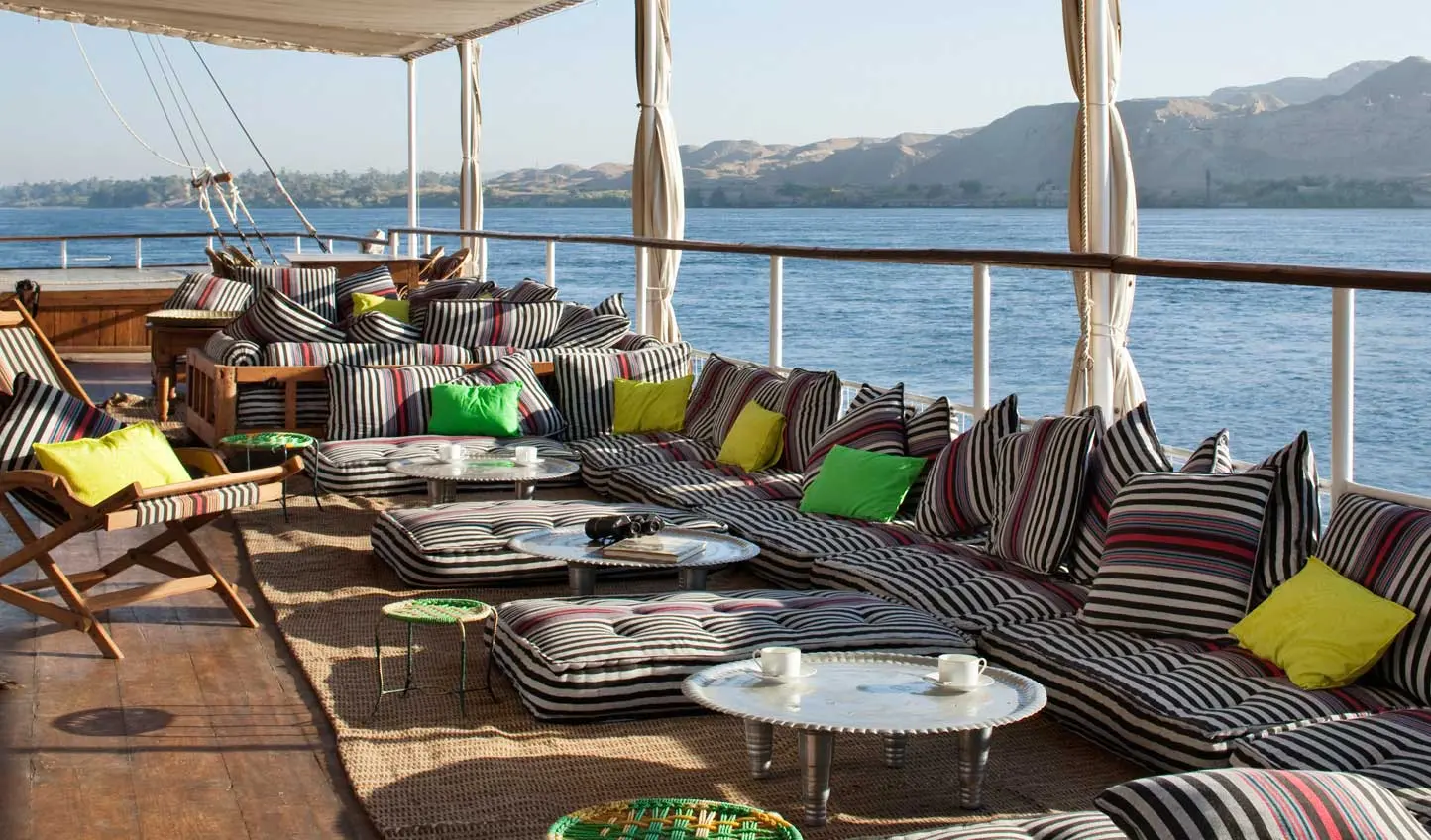 Panoramic Nile River view Malouka Dahabiya Cruise