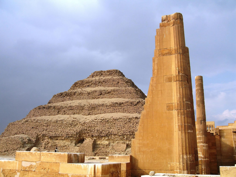 Step Pyramid of Djoser at the Saqqara archaeological site in Egypt