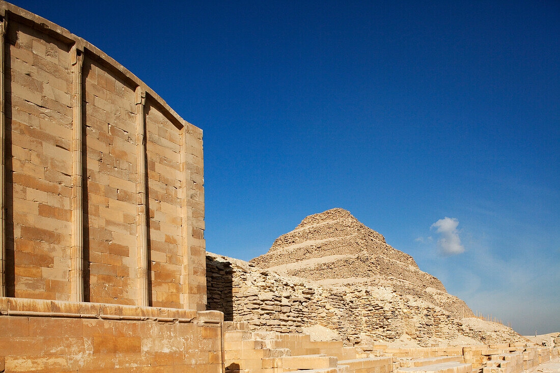 Ancient six-step stone pyramid of King Djoser