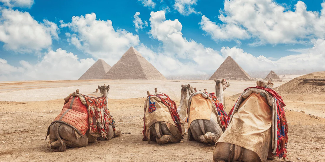 Explore Pyramids of Giza on the ancient plateau