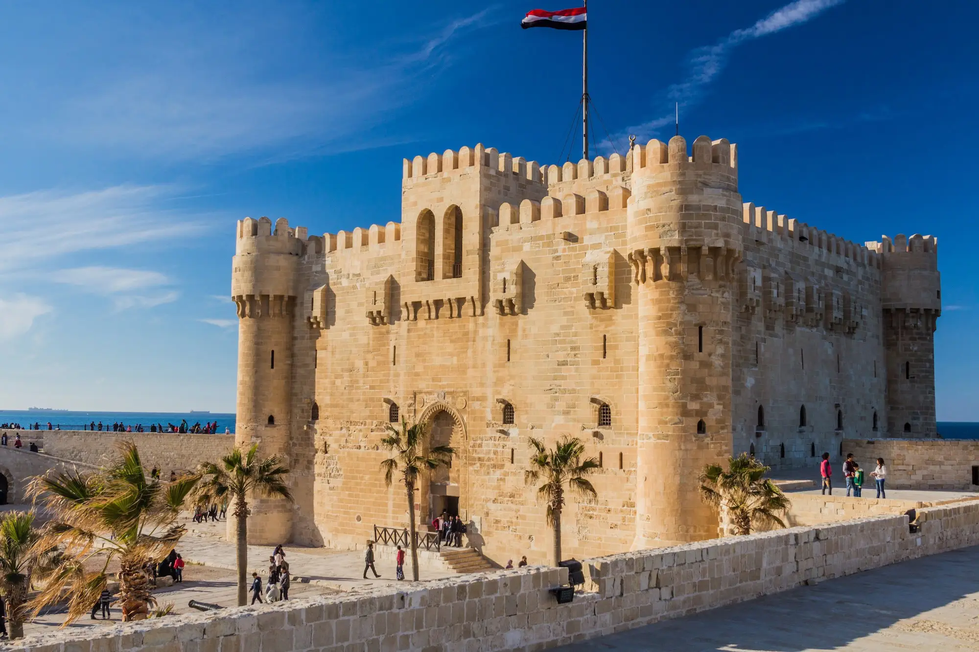 Die 1477 von Sultan Al-Ashraf Qaitbay erbaute Festung an der Mittelmeerküste Alexandrias