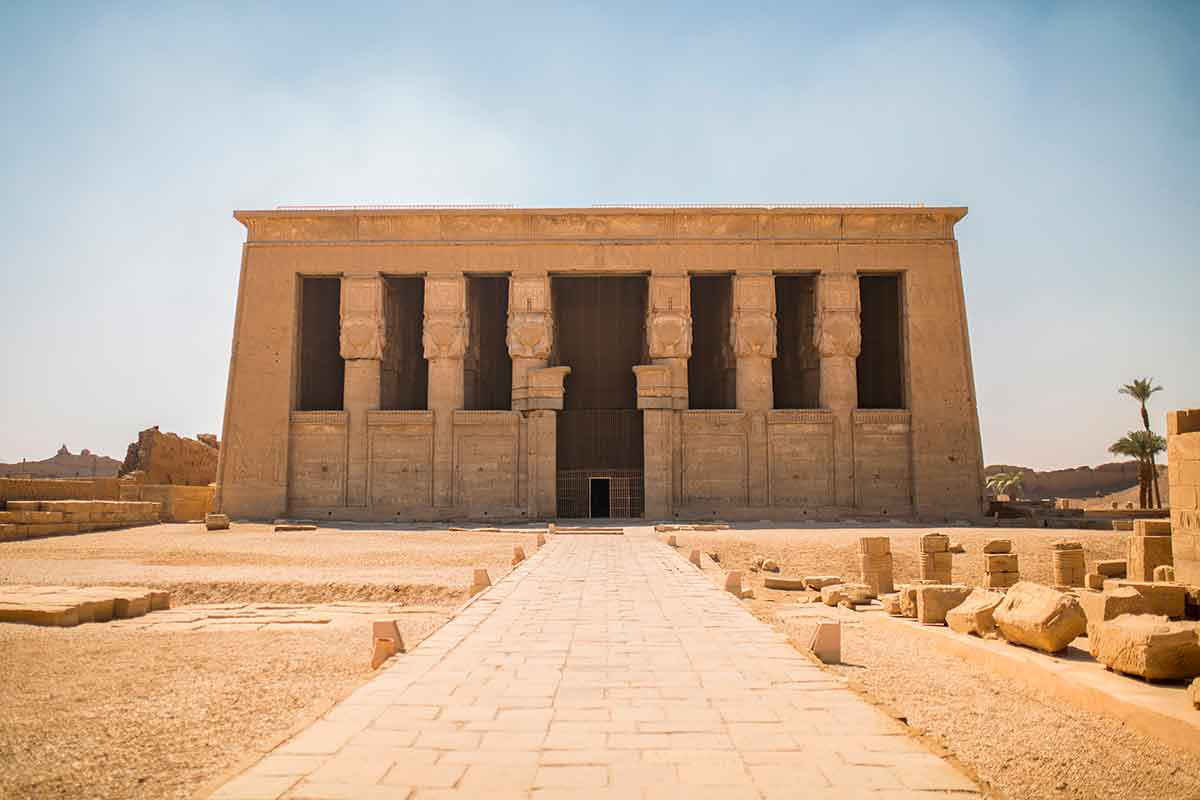 Dendera Temple entrance massive columns