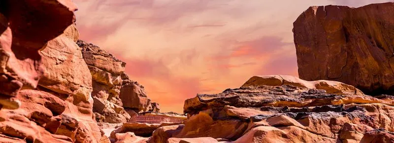 Stunning sandstone walls inside Colored Canyon Egypt
