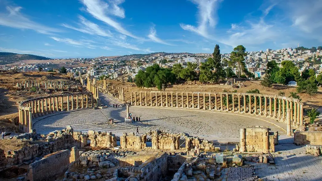 Oval Plaza in the ancient Roman city of Jerash