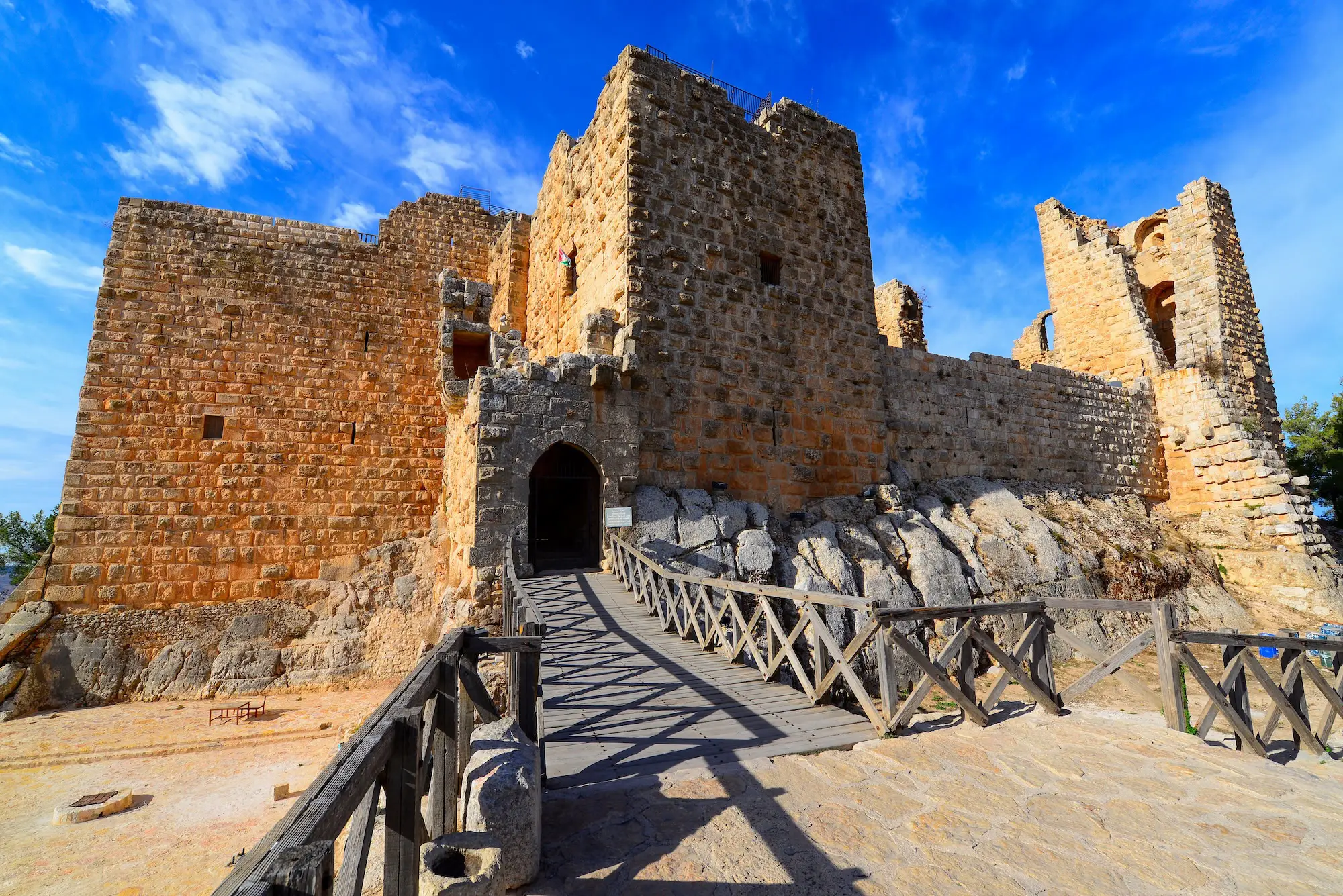 Ancient Ajloun Castle featuring medieval architecture