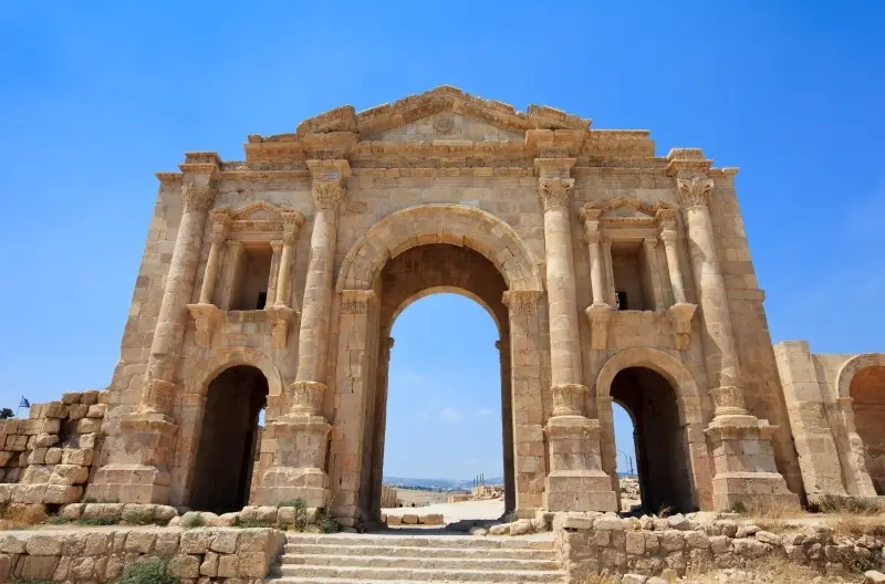 Hadrian's Arch in Jerash, Jordan