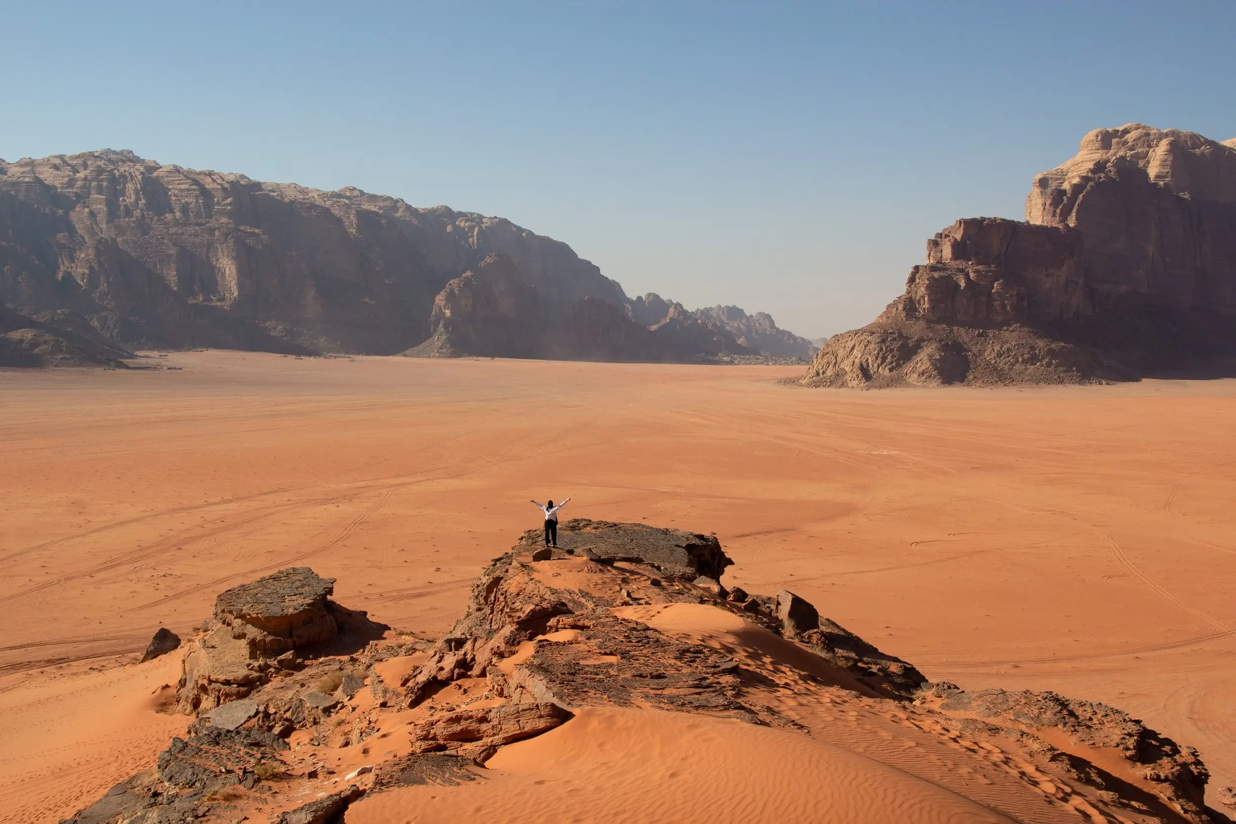 Panoramic view of Wadi Rum, Jordan's famous Valley of the Moon