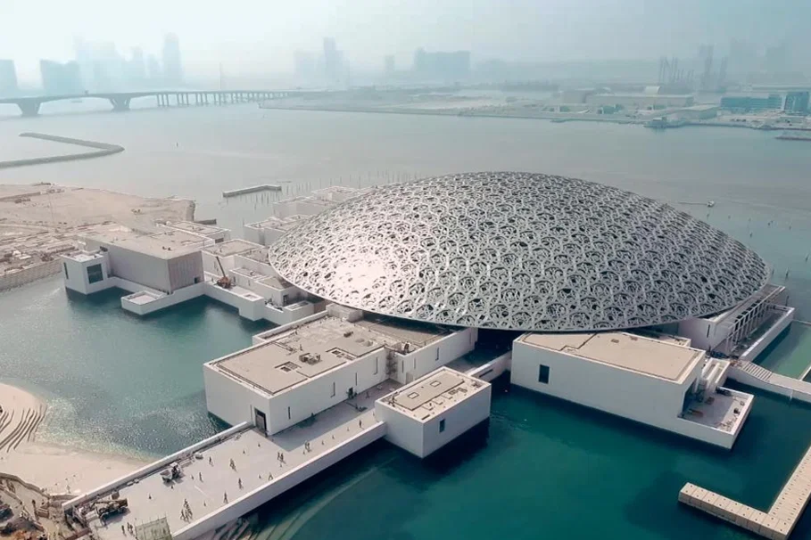 The Louvre Abu Dhabi museum with iconic dome architecture