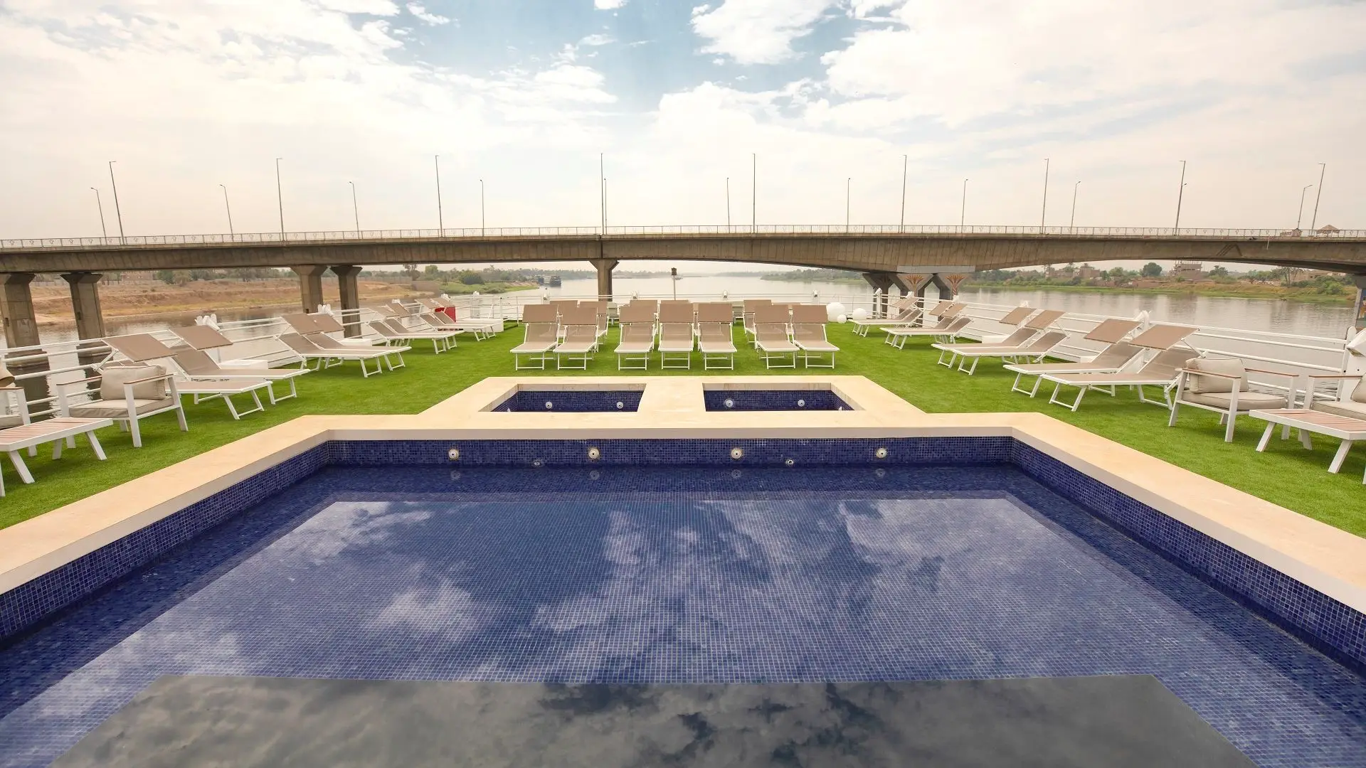 Sun deck on MS Semiramis II Nile Cruise
