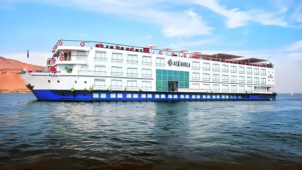 Luxury Al Kahila Nile Cruise sailing from Luxor to Aswan on the Nile River.