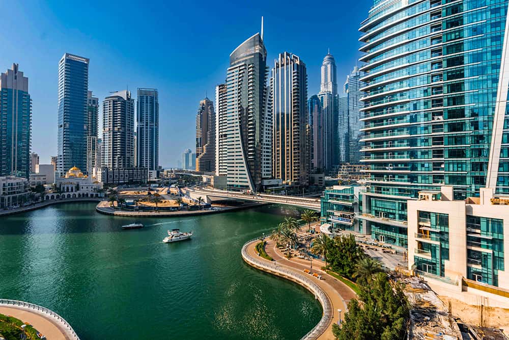 the Dubai Marina area